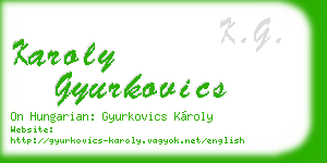 karoly gyurkovics business card